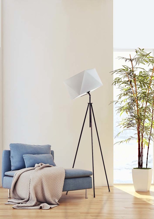 lampy podłogowe Metalowa lampa stojąca na trójnogu w stylu loft HAVANA