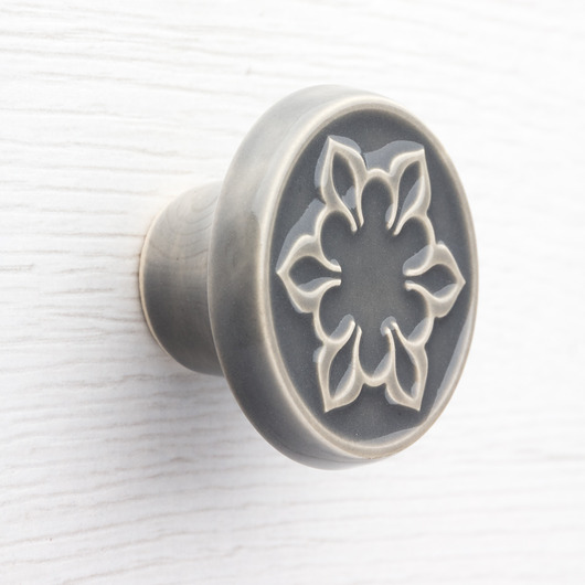 gałki do mebli Gałka ceramiczna do mebli szara, wz.2