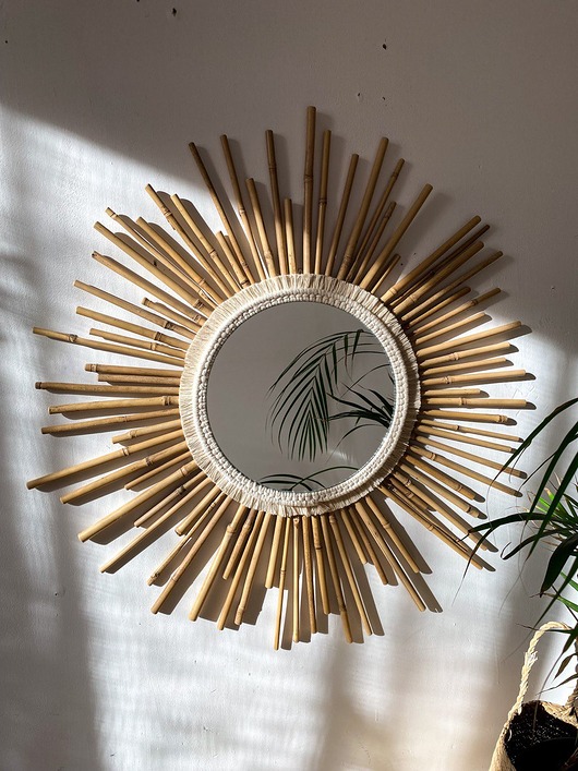 lustra stojące i wiszące Lustro bambus/ makrama 60 cm