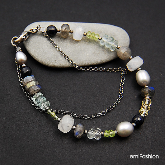 Akwamaryn,Labradoryt,Kamień księżycowy,Szafir MAREMI Jewelry