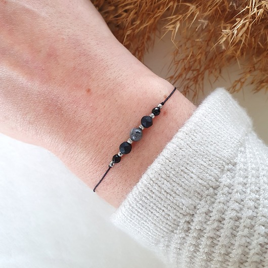 bransoletka z onyksem i labradorytem LEI handmade 