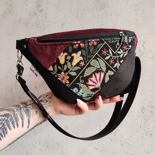 saszetka nerka Nerka XXL zerowaste unikat kwiaty