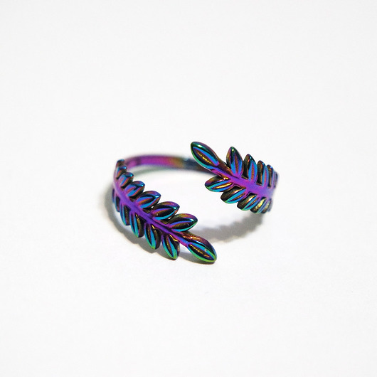 pierścionki - różne Kolekcja Starlight -  liście - pierścionek, stal