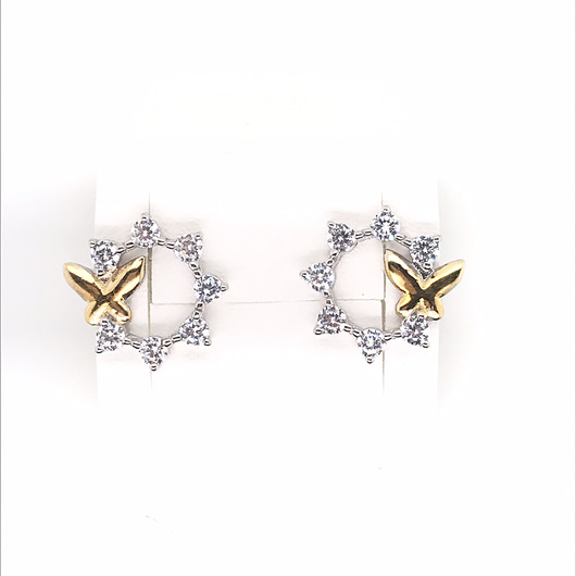 Srebrne kolczyki koła z motylem VENA Jewellery