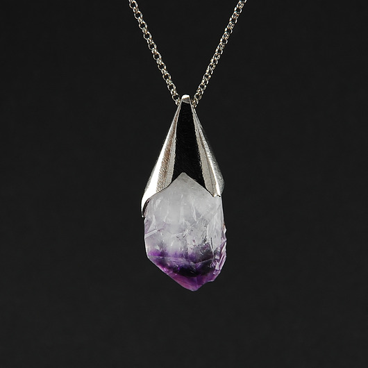 srebrne naszyjniki Naszyjnik z Ametystem