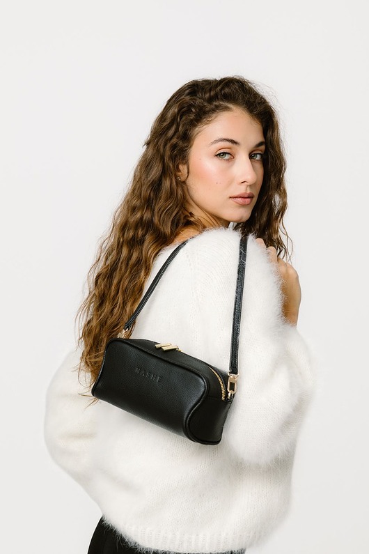 torby na ramię BLISS BAG - skórzana torebka - czarna