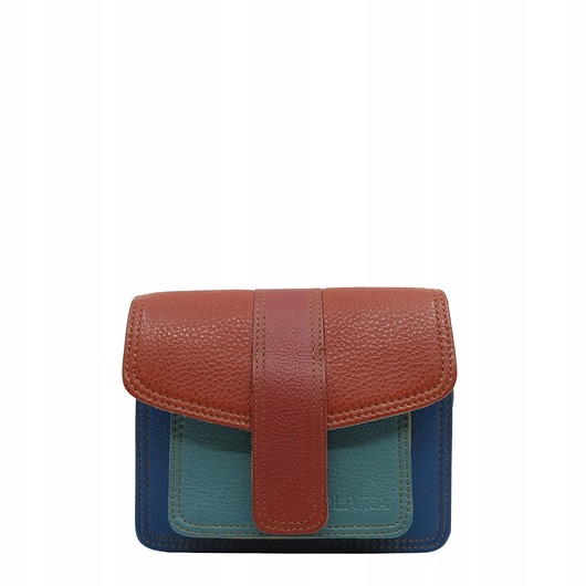 torby na ramię Torebka damska skórzana z klapką regulowany pasek na ramię OLIVKA