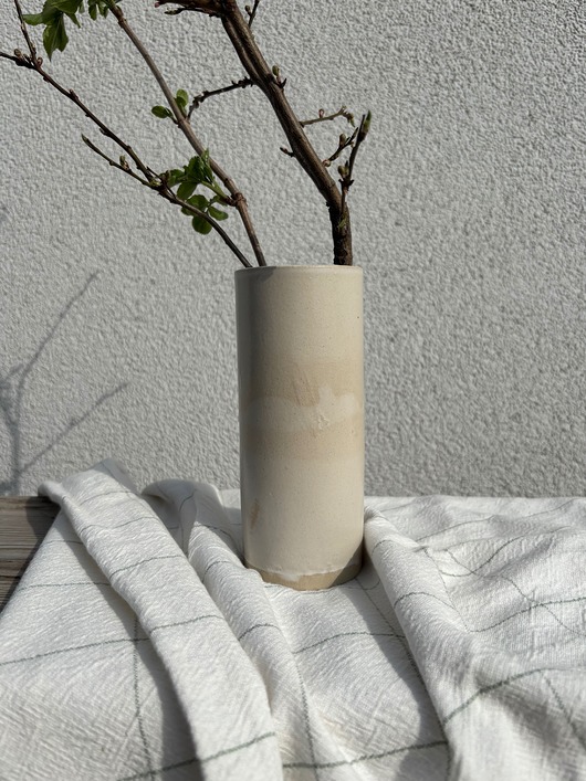 wazony Ceramiczny Wąski Mały Wazon Biały Earth Tones