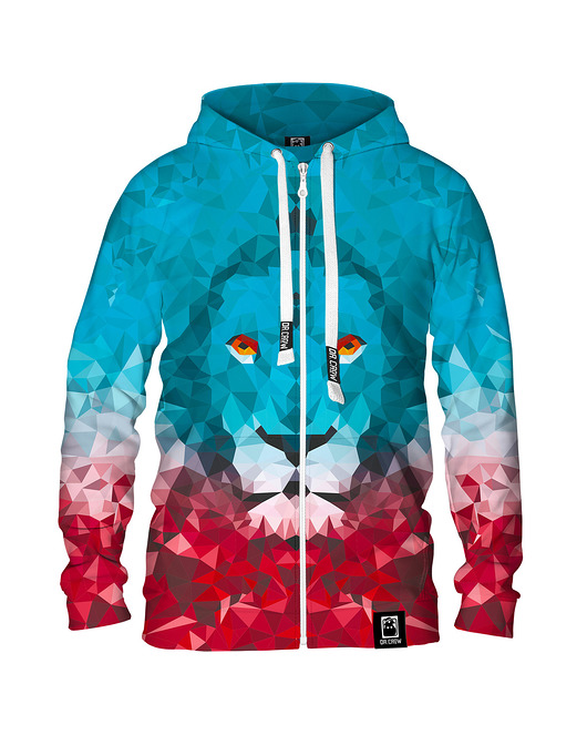 bluzy męskie Męska Bluza Expres Zamek DR.CROW Lew Trójkąt