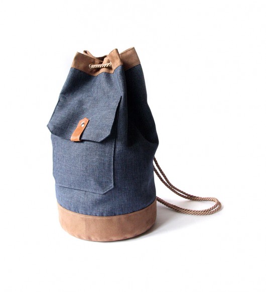  worek plecak-navy blue&brown&stripes-zamówienie elfagado