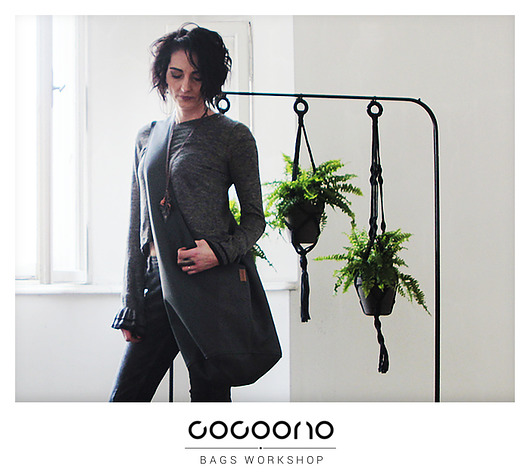 Long Boogi Bag grafitowa / torebka hobo / boho hairoo