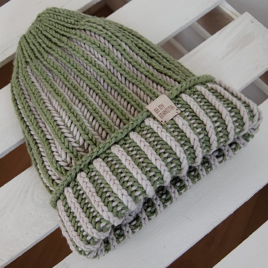 czapki damskie OMG_Cz_Merino_GreenGray