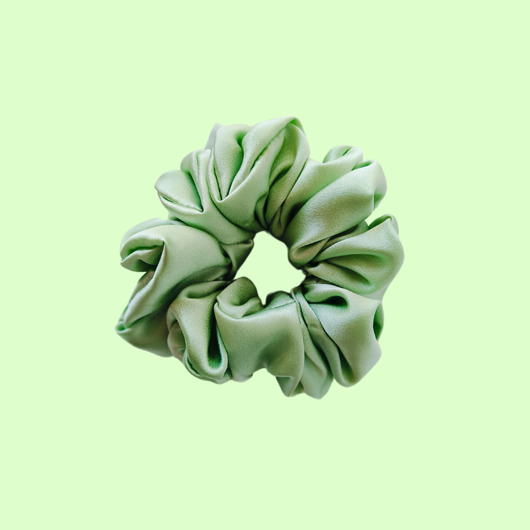 gumki do włosów Gumka jedwabna, scrunchie, frotka limonkowy zefir MAXI