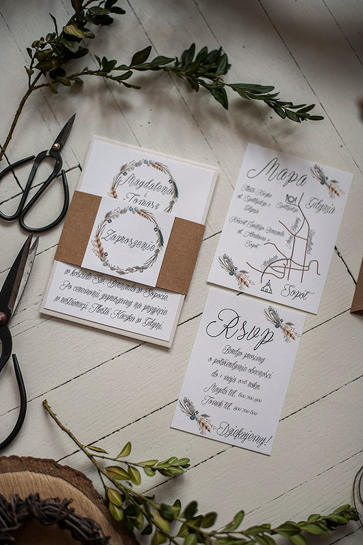 Zaproszenie ślubne z serii RUSTIC NATURAL 2 Papel
