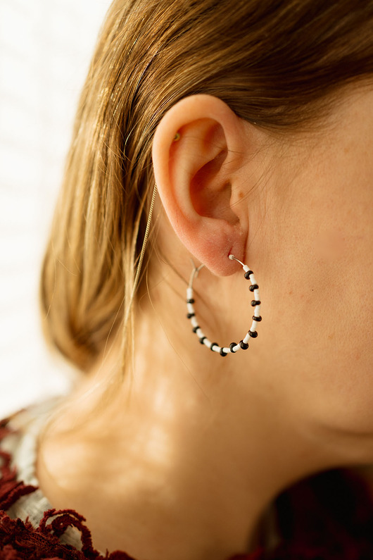 kolczyki - inne Kolczyki koła z koralików