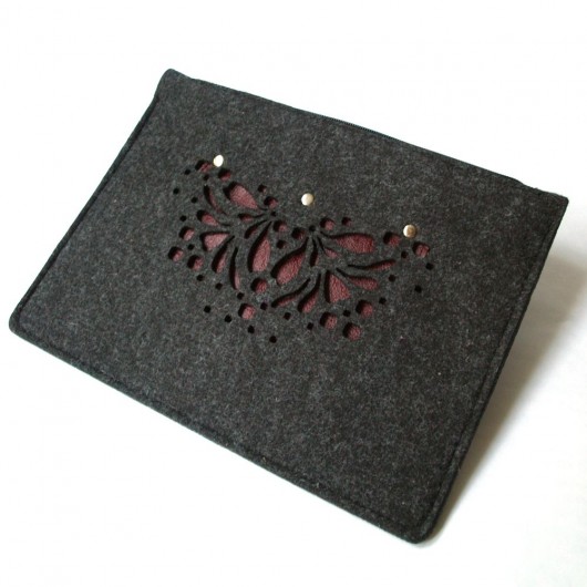 grafitowy&bordo etui PAWDECO