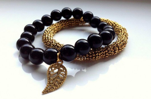 Komplet bransoletek Gold leaf BibaBiba