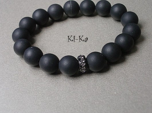 Simple 1 /black stone/ - bransoletka KiKa pracownia