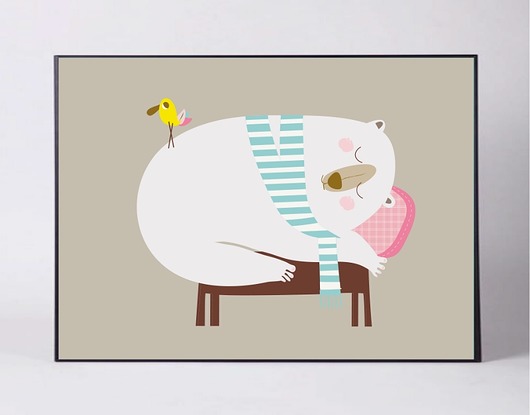 plakat 50x70 śpiący miś  polkastudio