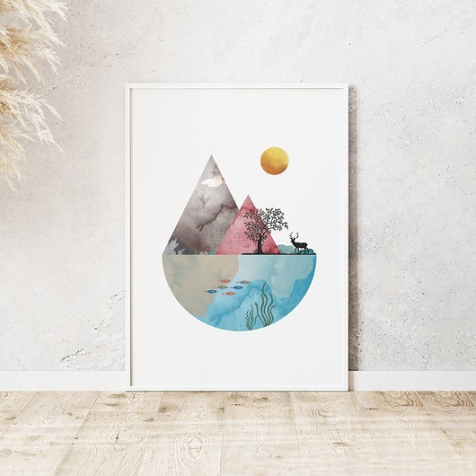 Plakat abstrakcyjny Fauna i Flora trochę na ścianę