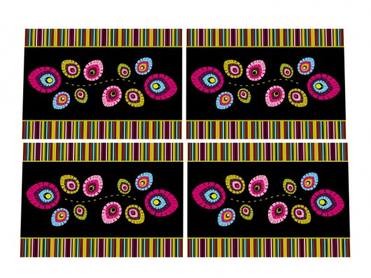 promocja! 4 folkowe serwety z tkaniny 33x47cm AT design