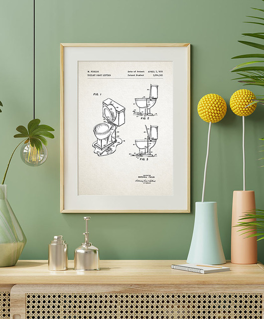 plakaty Plakat Toaleta - grafika z patentem technicznym