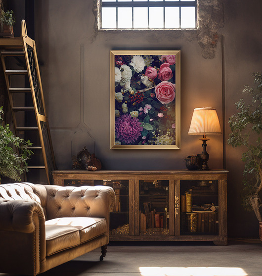 plakaty PLAKAT  z kwiatami  "  tajemniczy ogród"