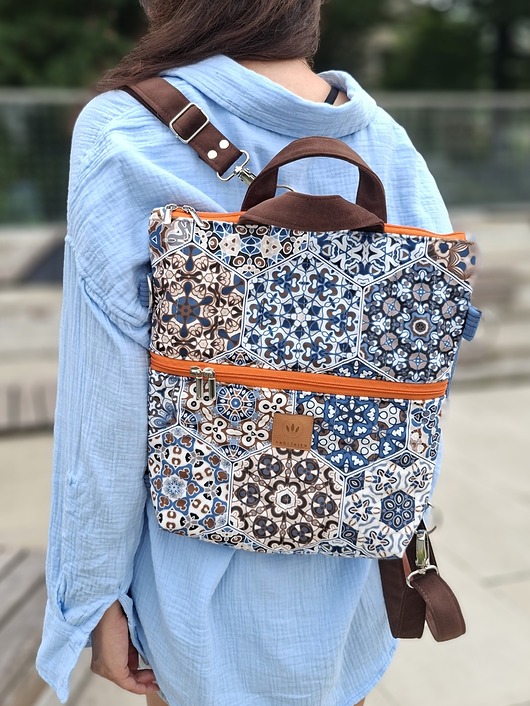 plecaki Pikowany plecak torba 2w1 Lizbona