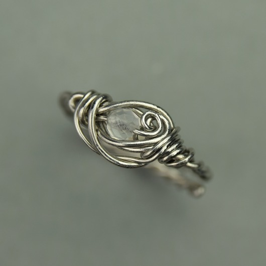 pierścionki - różne Pierścionek kryształ górski wire wrapping