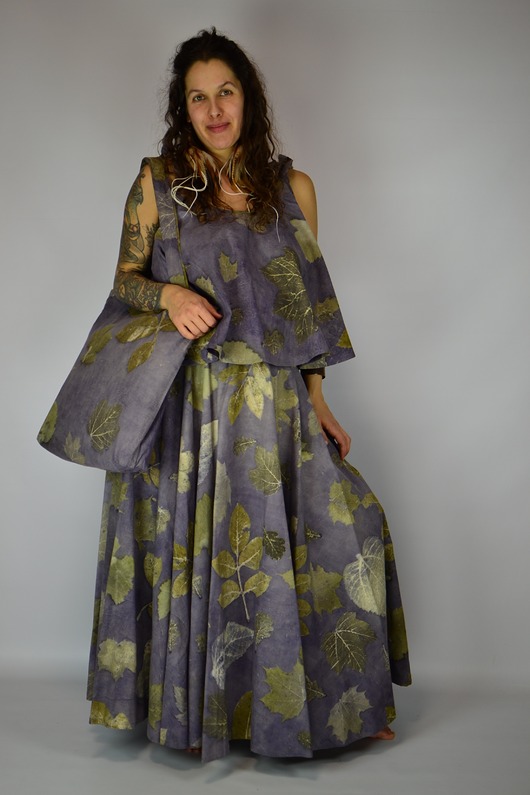 spódnice maxi Barwiona Roślinami Spódnica "Błoga Cisza"