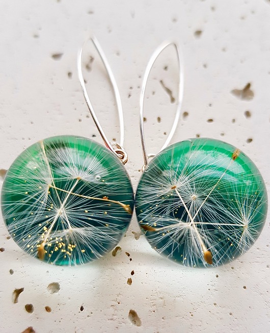 Kolczyki srebrne z nasionami dmuchawca Grol Jewellery