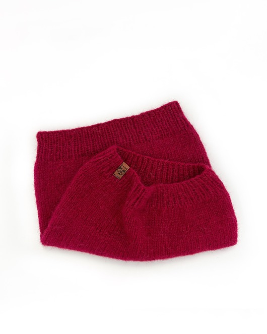 szale damskie Cienki czerwony komin wełniany Rouge