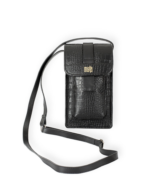 torby na ramię Torebka Phone Bag CZARNY KROKO