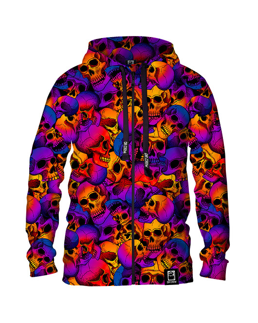 bluza z kapturem damska Damska Bluza Expres Zamek DR.CROW Skulls