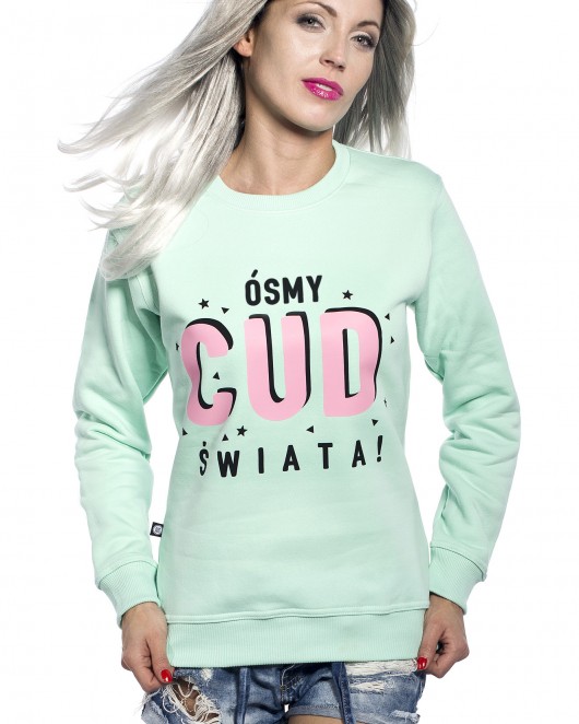 Bluza miętowa „8smy Cud Świata „ ŁAP NAS