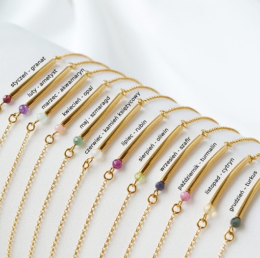 bransoletki złote Kamień miesiąca bransoletka