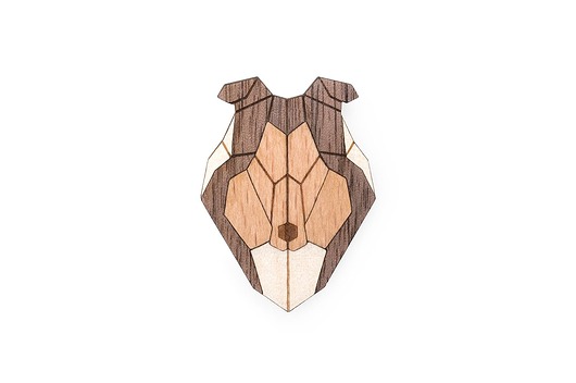Drewniana broszka Collie Brooch BeWooden Polska