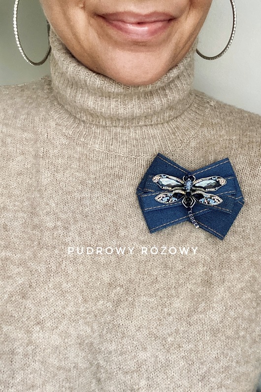 broszki Brosza z ogromną Ważką z kryształkami NEW