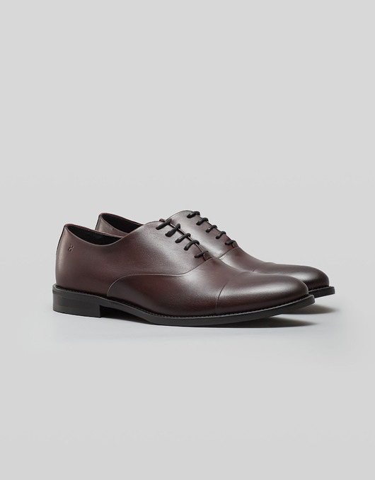 buty męskie Burgundowe buty męskie oxfordy sznurowane b002