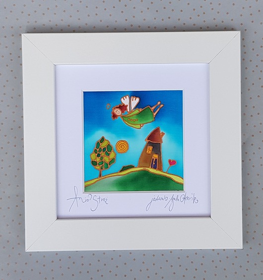 Chrzest - inne Anioł stróż na jedwabiu