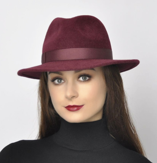 kapelusze damskie Kapelusz damski fedora welur MIRANDA