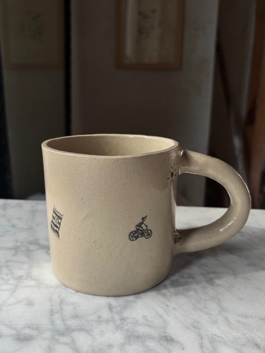 kubki i filiżanki Duży Ceramiczny Minimalistyczny Rowerzysta Górski 500 ml