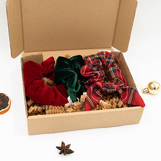 gumki do włosów Zestaw prezentowy Świąteczne scrunchies