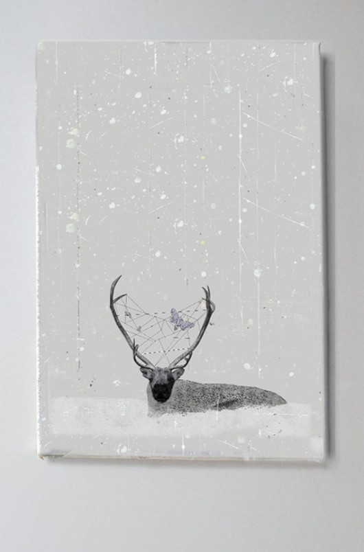 RENIFER w śniegu // 40 x 60 CANVAS skandynawski Brevka