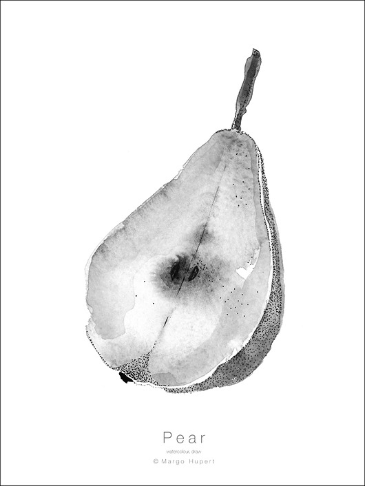 Gruszka plakat/poster, wydruk cyfrowy Margo Hupert