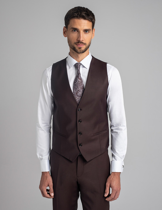 marynarki męskie Kamizelka do zestawu brione bordo slim fit