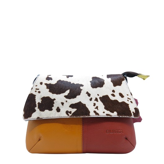 torby na ramię Kopertówka damska torebka skórzana pasek 4w1 obrotowa klapka OLIVKA