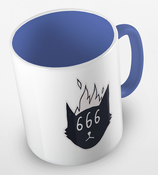 kubki Kolorowy kubek "Satanic cat 666" - mix kolorów