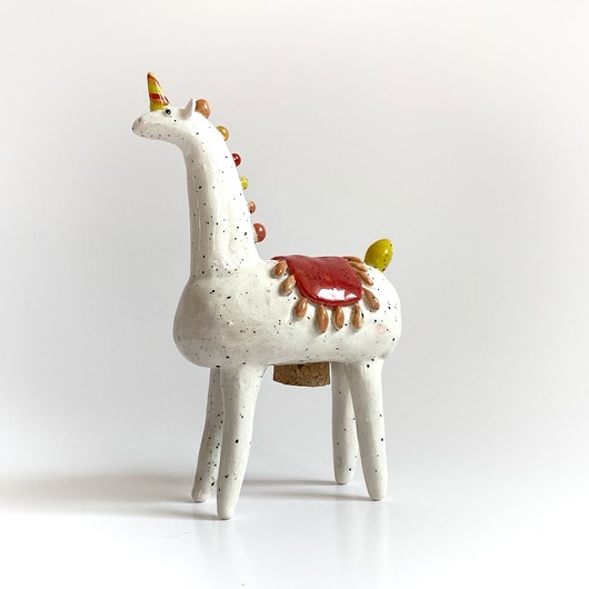 kuchnia - różne Solniczka koń, Ceramiczny koń, Figurka jednorożca