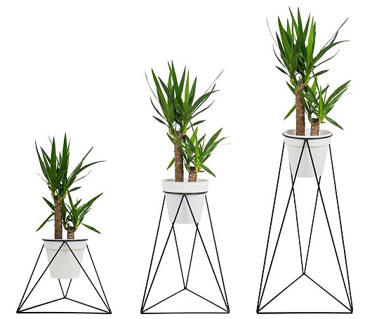 Kwietnik Stojący Loft 60 cm Czarny MIA home